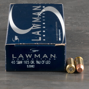 1000rds – 40 S&W Speer Lawman Clean-Fire 165gr. TMJ FN Ammo