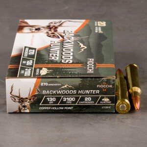 20rds – 270 Win Fiocchi Backwoods Hunter 130gr. CHP Ammo