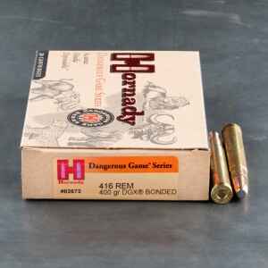 20rds - 416 Rem Mag Hornady 400gr. Dangerous Game Bonded Ammo