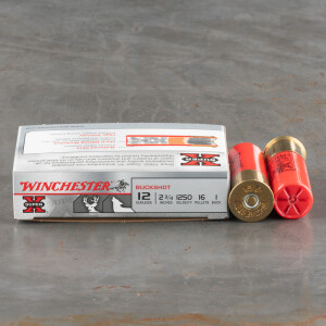 250rds - 12 Ga. Winchester 2 3/4" 16 Pellet #1 Buckshot Ammo