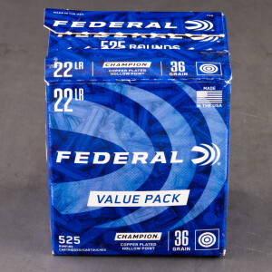 5250rds - 22LR Federal Champion 36gr Copper Plated Hollow Point Ammo