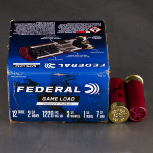 25rds – 12 Gauge Federal Upland Heavy Field 2-3/4" 1-1/4oz. #7.5 Shot Ammo