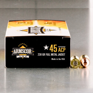 50rds – 45 ACP Armscor USA 230gr. FMJ Ammo 