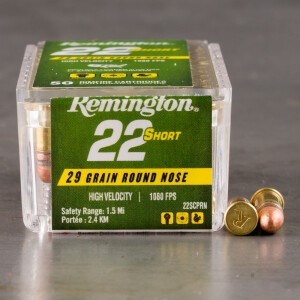 50rds – 22 Short Remington 29gr. CPRN Ammo