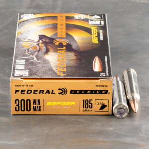 20rds – 300 Win Mag Win Federal 185gr. Berger Hybrid Hunter Ammo