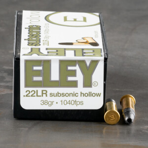 5000rds – 22 LR Eley Subsonic 38gr. HP Ammo