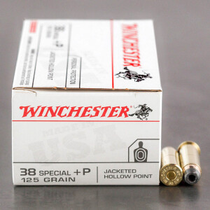 500rds - 38 Special Winchester USA 125gr +P Jacketed Hollow Point Ammo