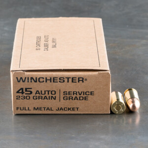 500rds – 45 ACP Winchester Service Grade 230gr. FMJ Ammo