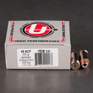20rds – 45 ACP Underwood 230gr. JHP Ammo