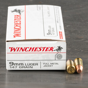 50rds - 9mm Winchester USA 147gr. TCMC Ammo