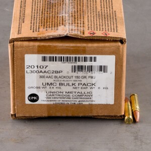 200rds – 300 AAC Blackout Remington UMC 150gr. FMJ Ammo