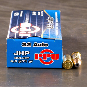 50rds – 32 Auto Prvi Partizan 71gr. JHP Ammo