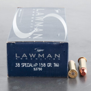1000rds - 38 Special Speer Lawman 158gr. +P TMJ Ammo