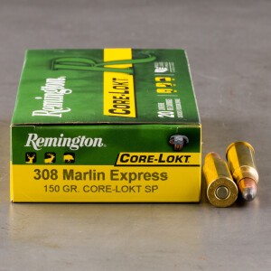 20rds - 308 Marlin Express Remington Core-Lokt 150gr. Soft Point Ammo