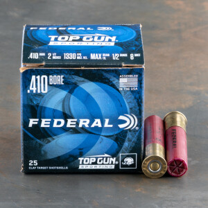 25rds – 410 Gauge Federal Top Gun Sporting 2-1/2" 1/2oz. #8 Shot Ammo