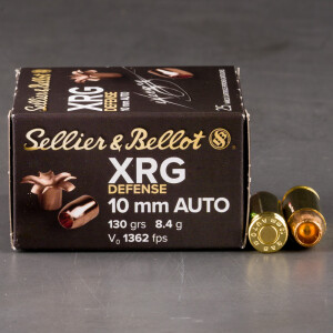 25rds – 10mm Sellier & Bellot XRG Defense 130gr. SCHP Ammo