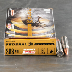 200rds – 308 Win Federal 150gr. Barnes TSX Ammo