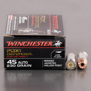 200rds – 45 ACP Winchester Defender 230gr. PDX1 Bonded JHP Ammo