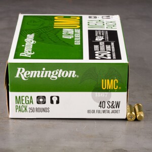 250rds - 40 S&W Remington UMC Megapack 165gr. FMJ Ammo