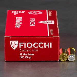 50rds – 32 S&W Long Fiocchi 100gr. Lead Wadcutter Ammo