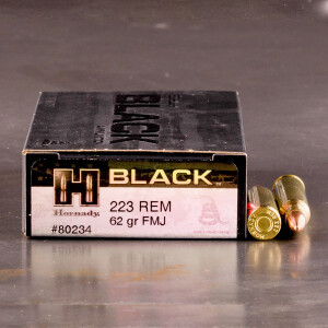 200rds – 223 Rem Hornady BLACK 62gr. FMJ Ammo