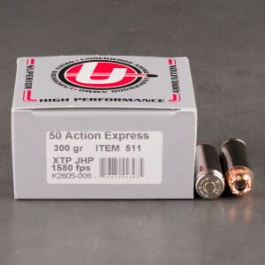 20rds – 50 AE Underwood 300gr. XTP JHP Ammo