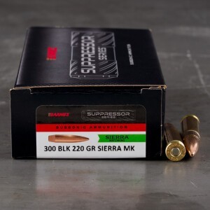 20rds – 300 AAC Blackout Barnes Suppressor Series 220gr. HPBT MatchKing Ammo