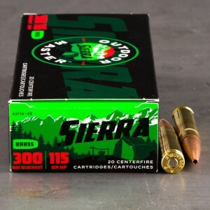 200rds – 300 AAC Blackout Sierra Outdoor Master 115gr. HP Ammo
