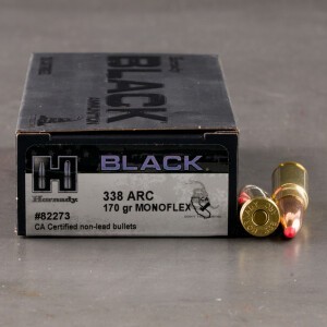 20rds – 338 ARC Hornady BLACK 170gr. MonoFlex Ammo
