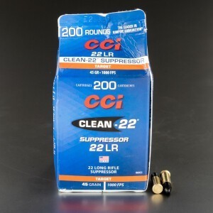 2000rds – 22 LR CCI Clean-22 Suppressor 45gr. Poly-Coated LRN Ammo