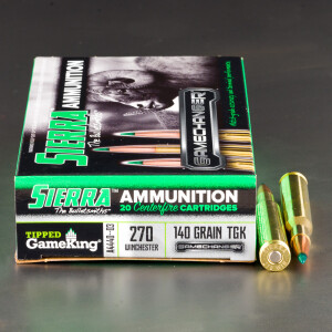 20rds – 270 Win Sierra GameChanger 140gr. TGK Ammo