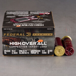 25rds – 12 Gauge Federal High Over All 2-3/4" 1-1/8oz. #8 Shot Ammo