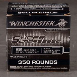 350rds – 22 LR Winchester Super Suppressed 45gr. CPRN Ammo