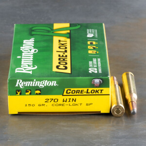 20rds - 270 Win Remington 150gr. Core-Lokt Soft Point Ammo