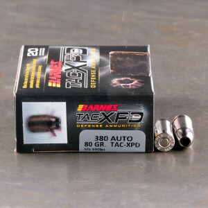 20rds – 380 Auto Barnes TAC-XPD 80gr. TAC-XP SCHP Ammo