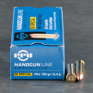 50rds - 38 Special Prvi Partizan 130gr. FMJ Ammo