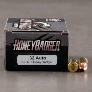 20rds – 32 ACP Black Hills 50gr. HoneyBadger Ammo