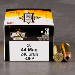 20rds – 44 Mag Armscor USA 240gr. SJHP Ammo