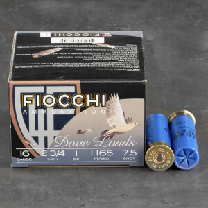 25rds – 16 Gauge Fiocchi Game & Target 2-3/4" 1oz. #7.5 Shot Ammo