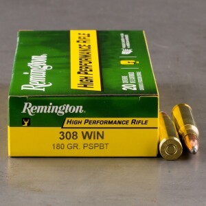 20rds – 308 Win Remington High Performance Rifle 180gr. PSP BT Ammo