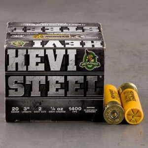 25rds – 20 Gauge Hevi-Steel 3" 7/8oz. #2 Steel Shot Ammo