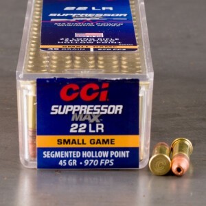 100rds – 22 LR CCI Suppressor Max 45gr. SHP Ammo