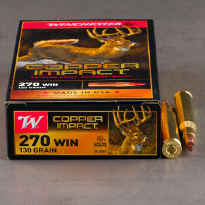 20rds – 270 Win Winchester Copper Impact 130gr. Copper Extreme Point Ammo