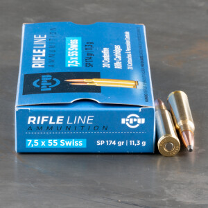 20rds - 7.5 Swiss Prvi Partizan 174gr. Soft Point Ammo