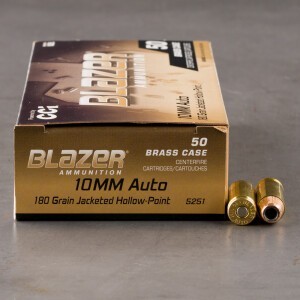 50rds – 10mm Blazer Brass 180gr. JHP Ammo