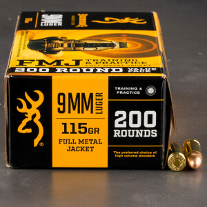 1000rds – 9mm Browning 115gr. FMJ Ammo