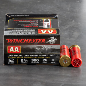 250rds – 12 Gauge Winchester AA Low Recoil Target 2-3/4" 7/8 oz. #8 Shot Ammo