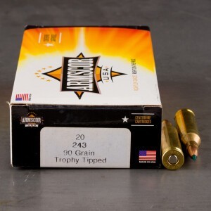 200rds – 243 Win Armscor USA 90gr. Trophy Tipped Ammo