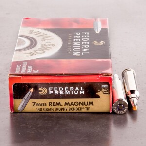 20rds - 7mm Rem Mag Federal Vital-Shok 140gr. Trophy Bonded Tip Polymer Tip Ammo