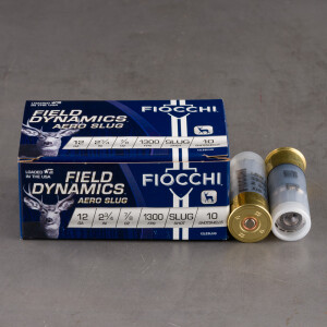250rds - 12 Gauge Fiocchi Low Recoil 2 3/4" 7/8oz. Exacta Aero Slug Ammo